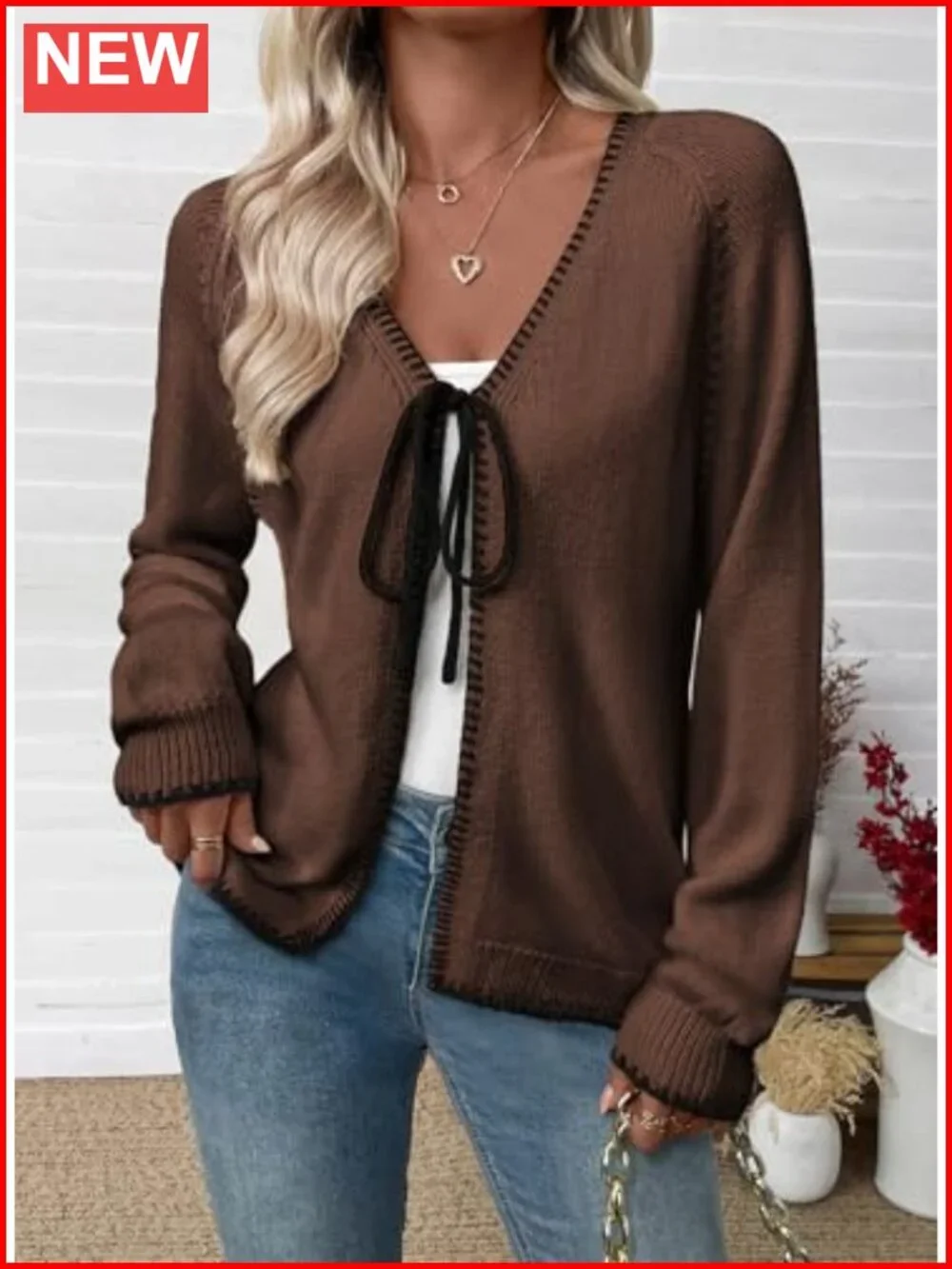Womens Lightweight Knit Cardigan Sweater Open Front V-Neck Loose Fit Long Sleeve